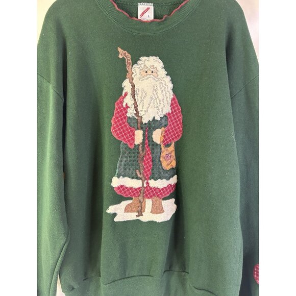 VTG 90s Custom Santa Clause St. Nick Christmas Crewneck Sweatshirt - Picture 5 of 8